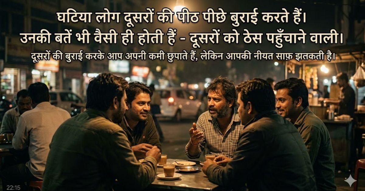 ghatiya log dusro peeth piche burai quotes