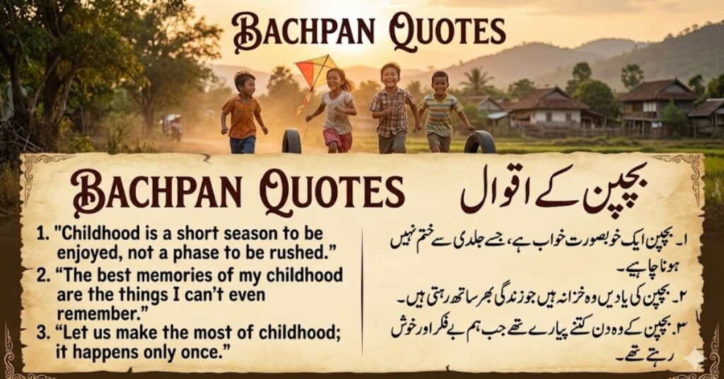 Bachpan Quotes in English and Urdu