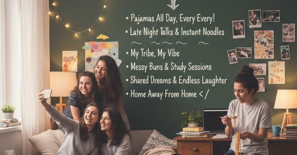 Hostel Life Captions for Girls