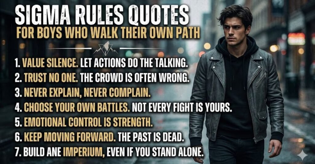 Sigma Rules Quotes for Boys Who Walk Their Own Path