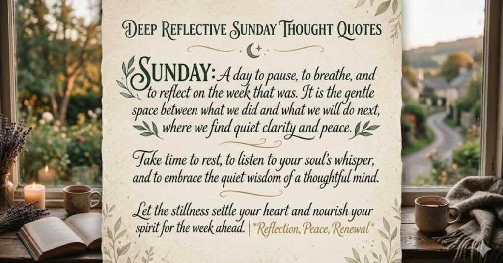 Deep Reflective Sunday Thought Quotes