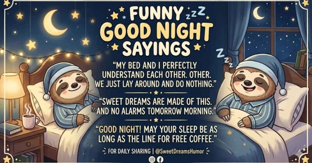 Funny Good Night Sayings for Daily Sharing