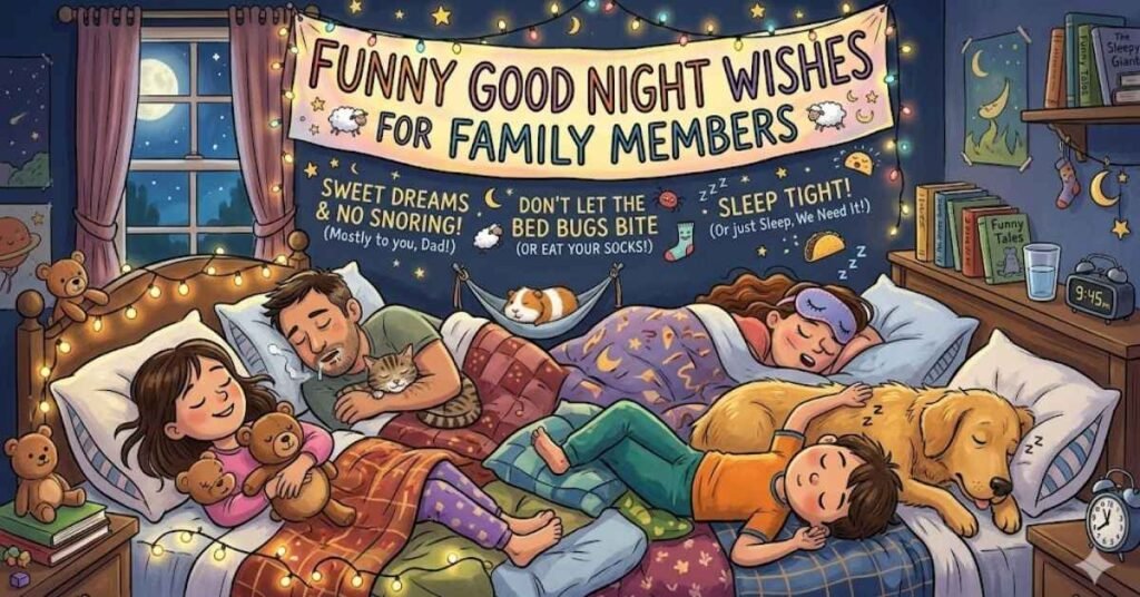 Funny Good Night Wishes for Family Members