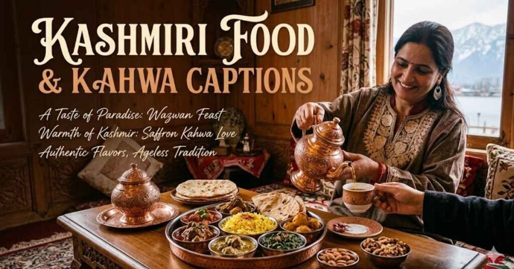 Kashmiri Food & Kahwa Captions