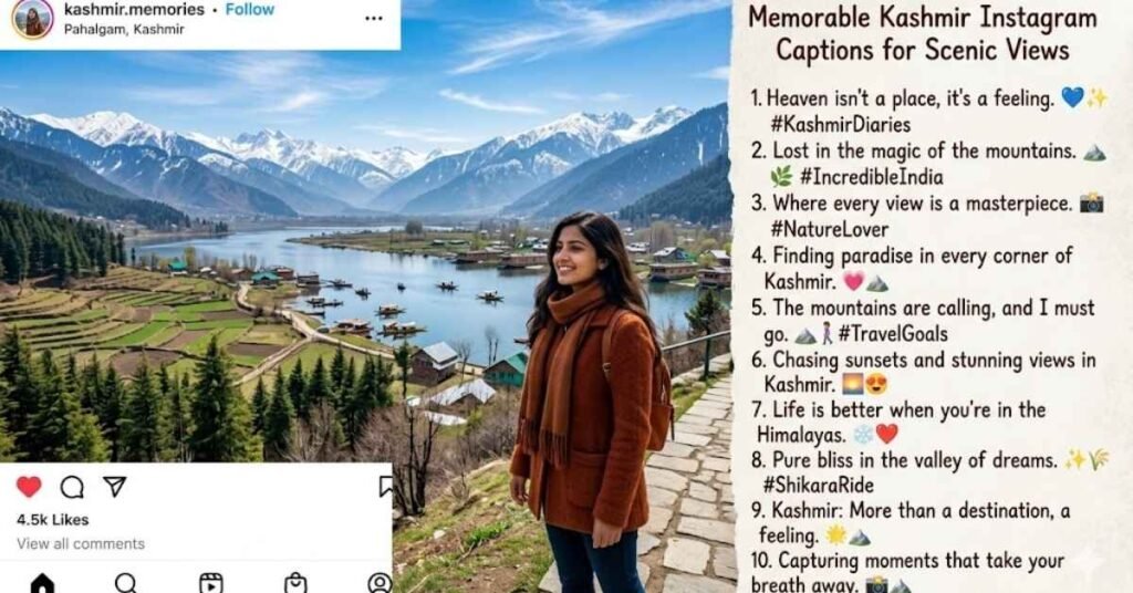 Memorable Kashmir Instagram Captions for Scenic Views