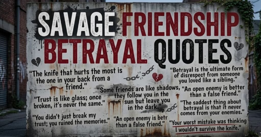 Savage Friendship Betrayal Quotes