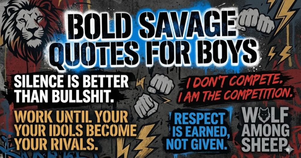 Bold Savage Quotes for Boys