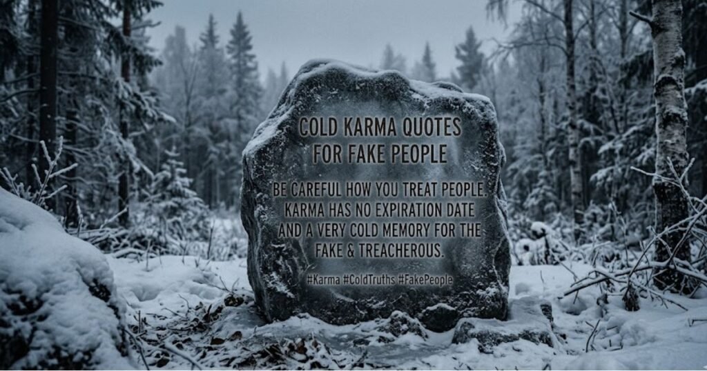 Cold Karma Quotes For Fake People
