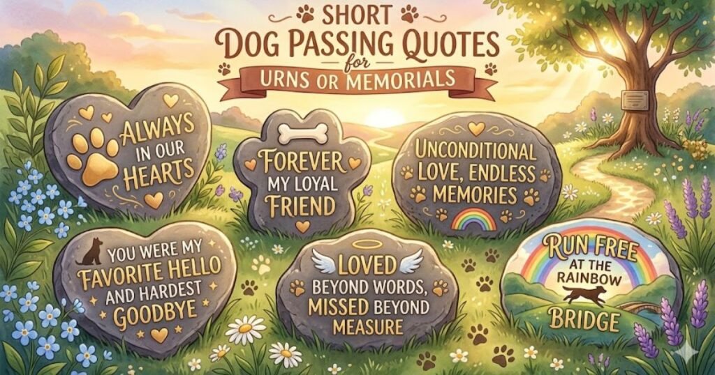Short Dog Passing Quotes for Urns or Memorials